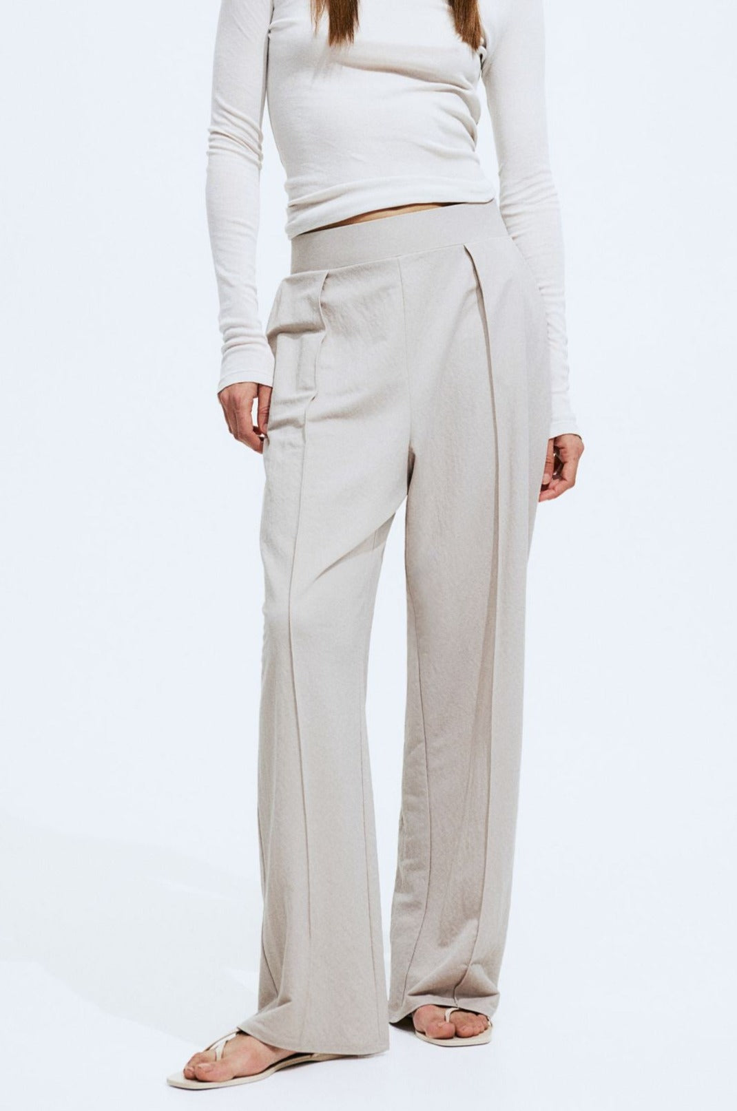 Damenhose Weit Bequem Bundfalten Komfort