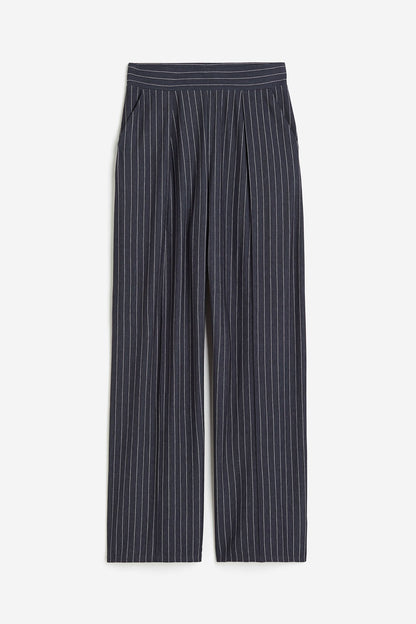 Damenhose Weit Bequem Bundfalten Komfort
