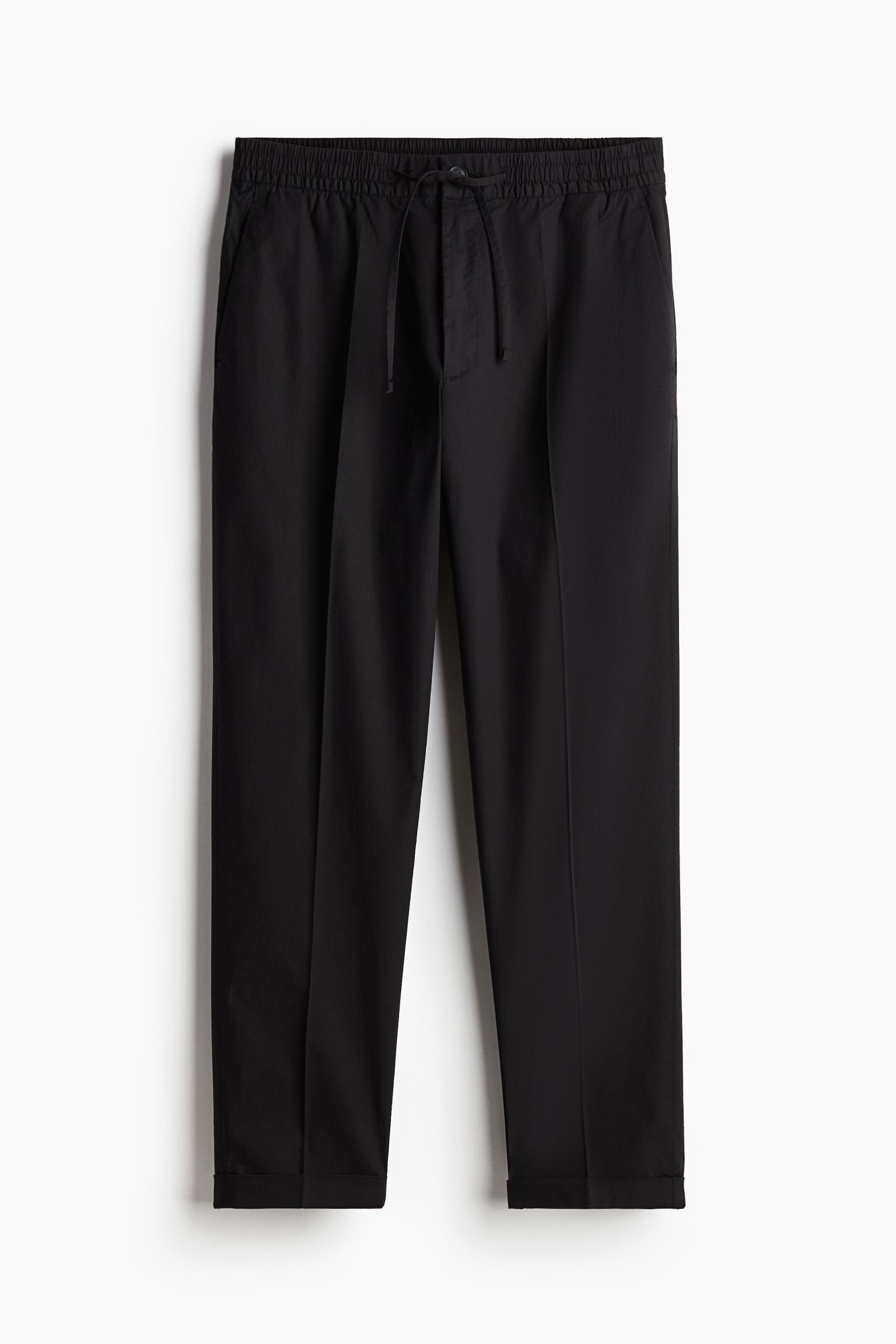 Herren-Chinohose Schwarz Kordelzug Slim Fit - BerlinGlamour