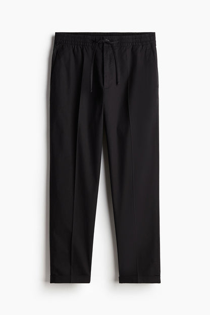 Herren-Chinohose Schwarz Kordelzug Slim Fit - BerlinGlamour