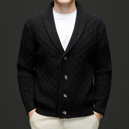 Herren Strickjacke Klassisch mit Knöpfen Braun