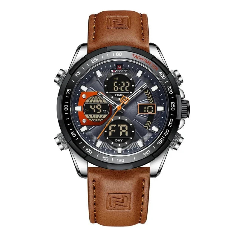 Herren Armbanduhr Edelstahl Marine Chrono