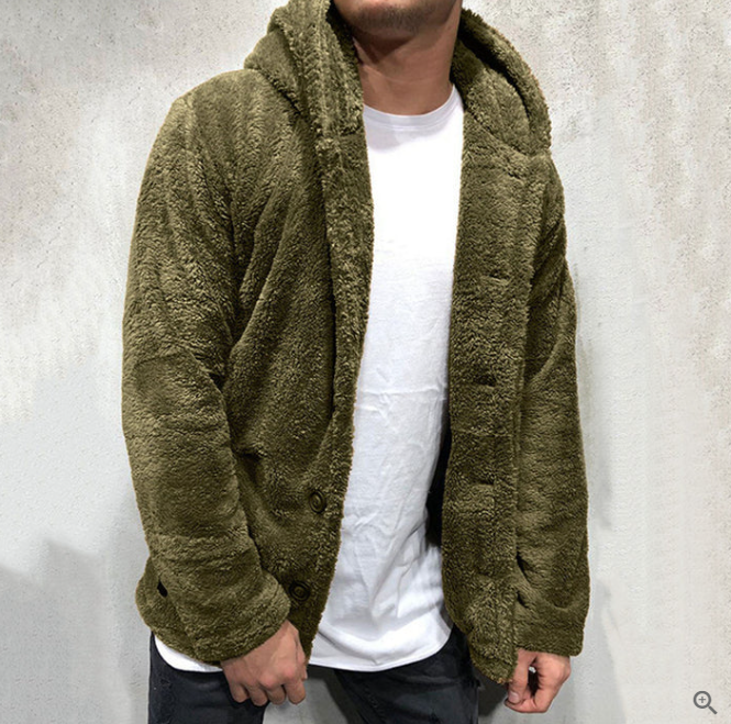 Herren Fleece Pullover Kapuzenjacke Warm