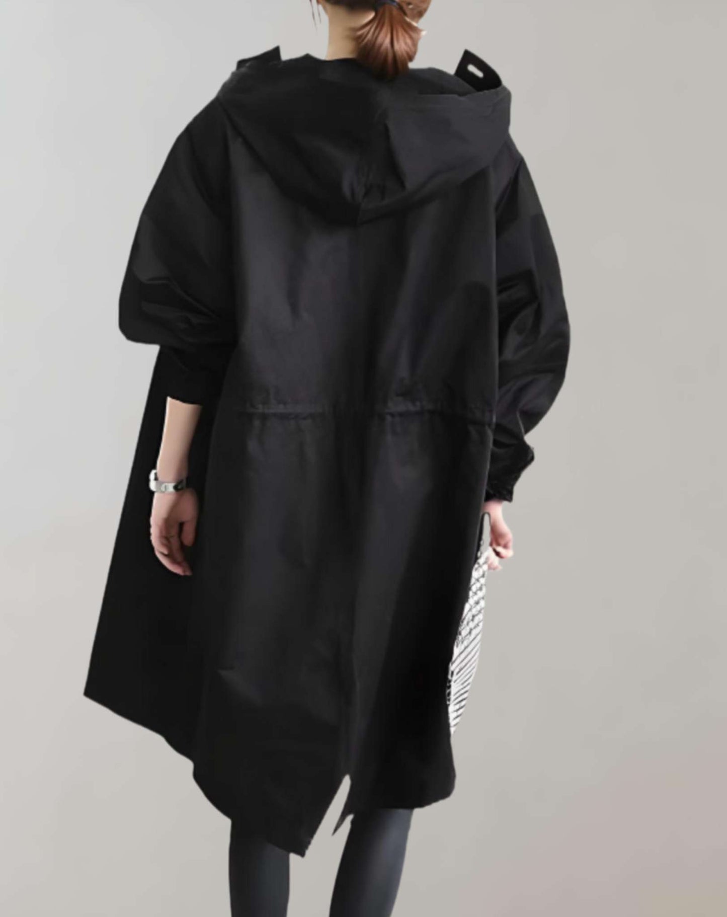 Wasserdichter Trenchcoat Damen Warm mit Kapuze