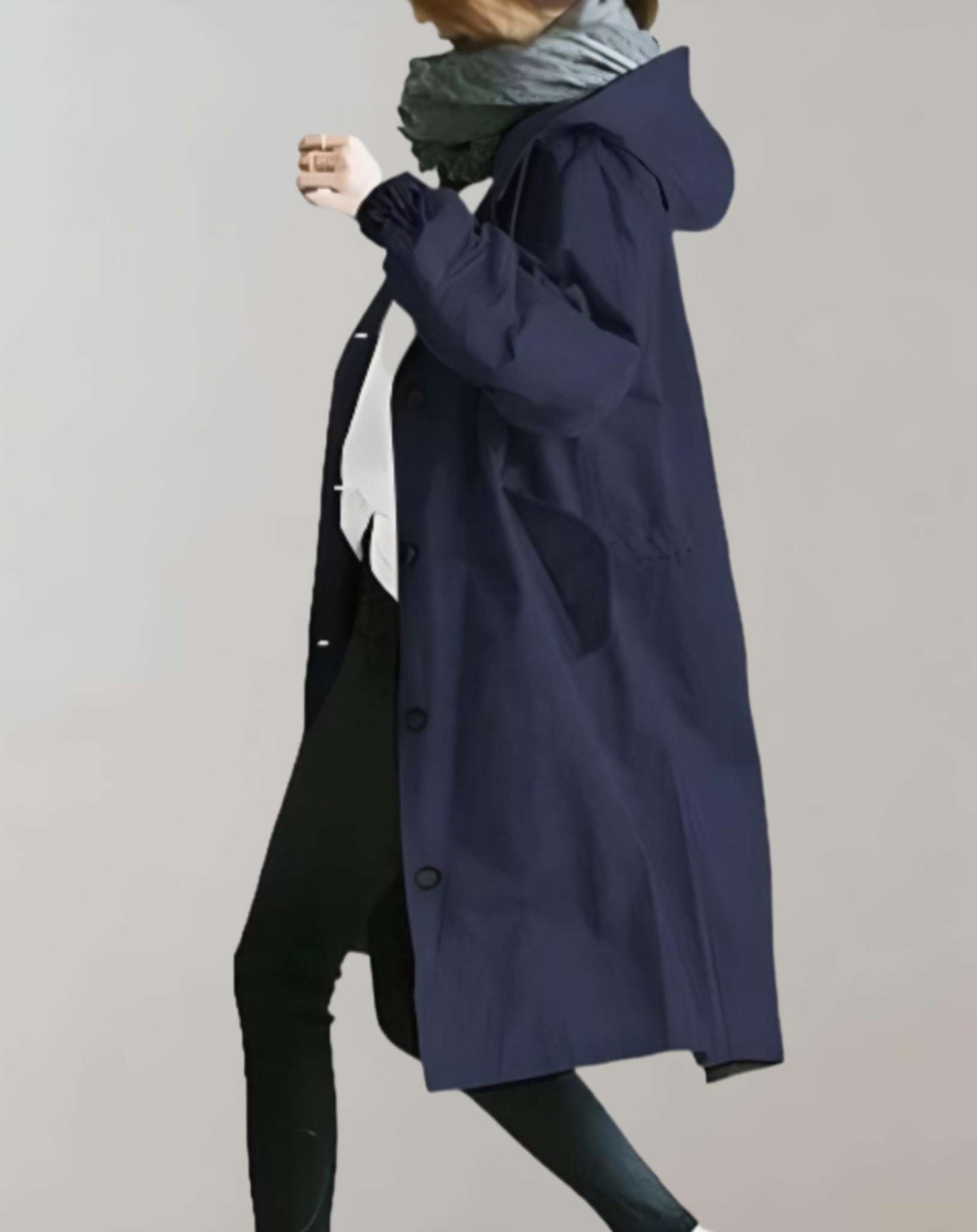 Trenchcoat Damen Warm mit Kapuze Winter