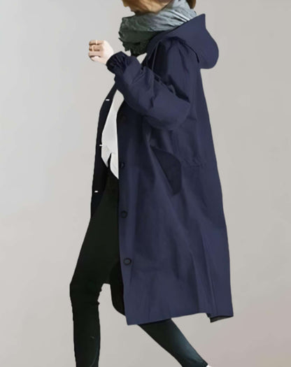 Trenchcoat Damen Warm mit Kapuze Winter