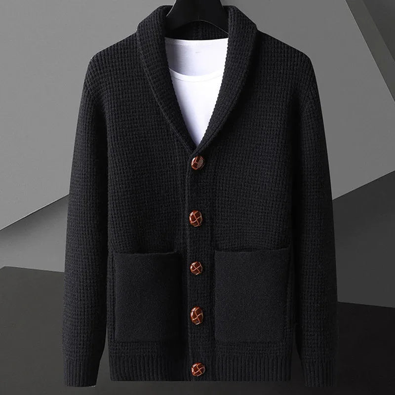 Herren Strickjacke Warm aus Wolle Vintage Look