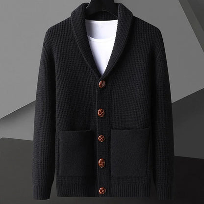 Herren Strickjacke Warm aus Wolle Vintage Look