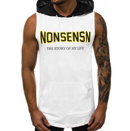 Herren Tanktop Sport Kapuzen-Shirt Ärmellos