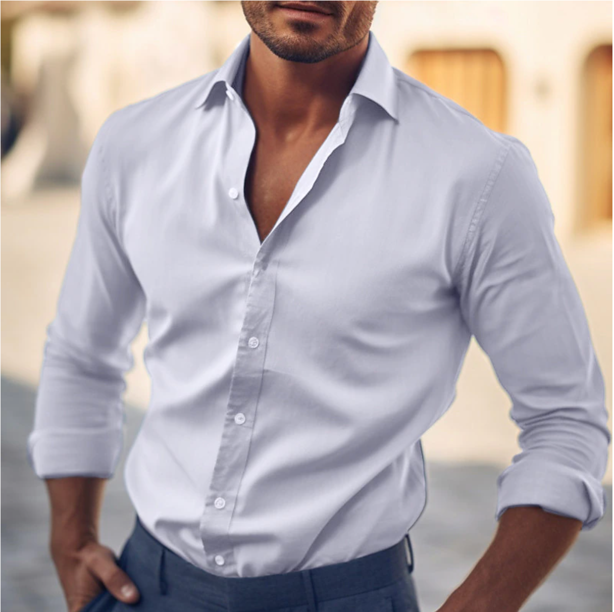 Herrenhemd Klassisch Slim Fit Modern