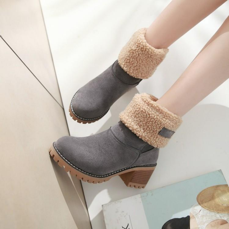 Damenstiefel Warm Gefüttert Winterstiefel Schneesicher