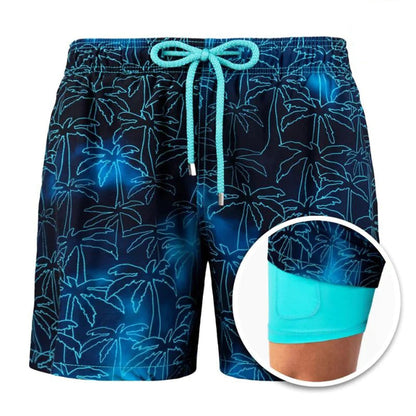 Herren Boardshorts Badeshorts Kordelzug 2-in-1 - BerlinGlamour