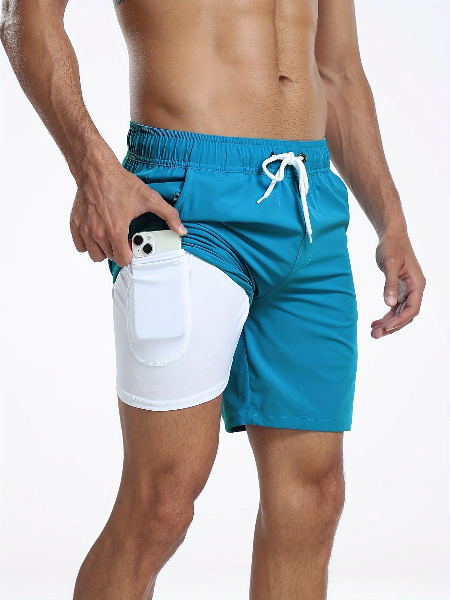 Herren Badeshorts Schnelltrocknend Boardshorts 2-in-1 - BerlinGlamour