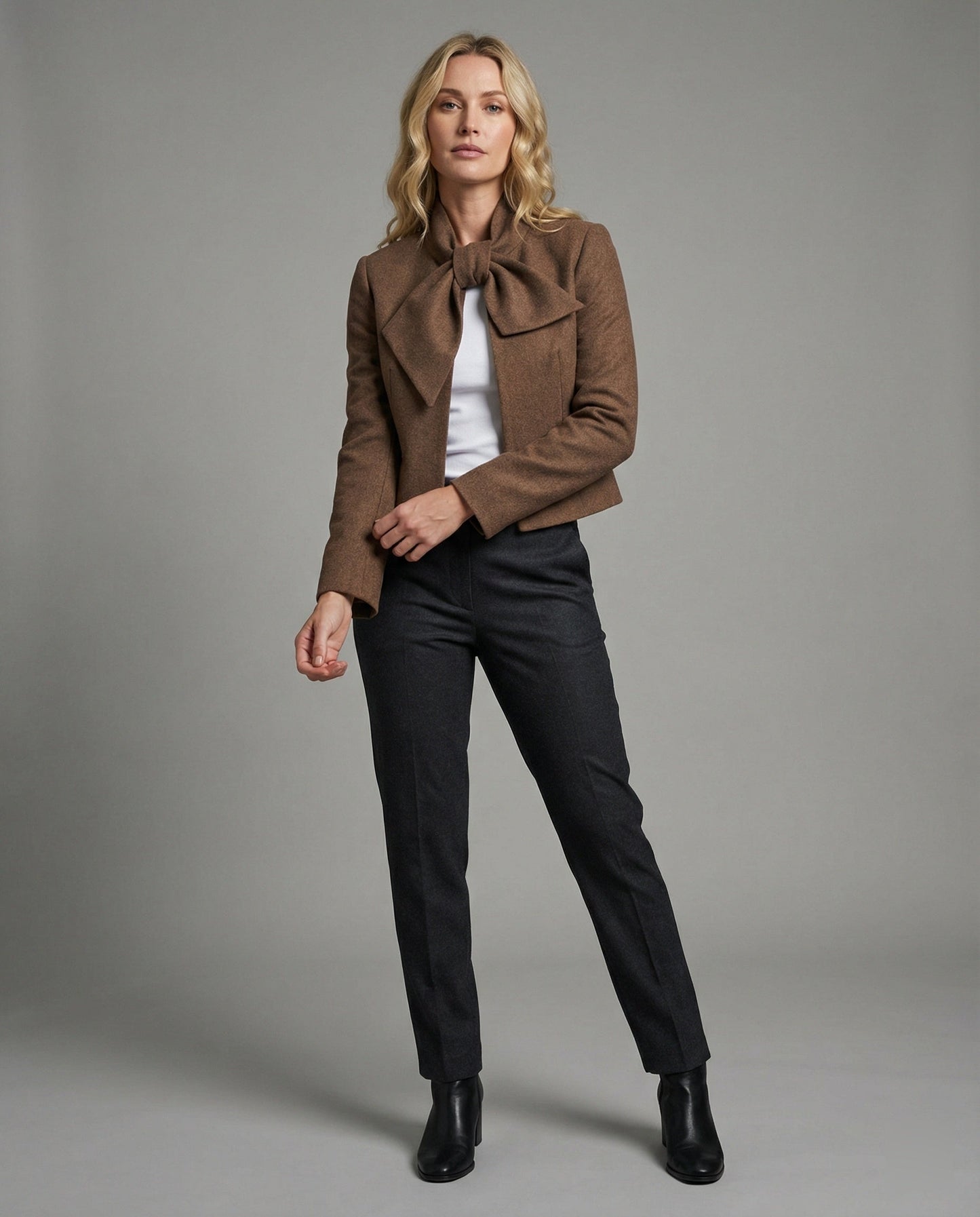 Damen Steppjacke Kurz Wolljacke Old Money Stil - BerlinGlamour