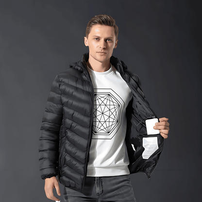 Beheizte Jacke - Kapuze - Puffer - Daunenjacke - Winterjacke für Männer-Chaps Herrenmode