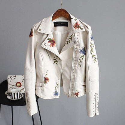 Elegante Damenjacke Klassisch Leder Schwarz