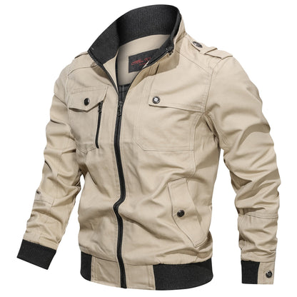 Stilvolle Herrenjacke Stehkragen Klassisch
