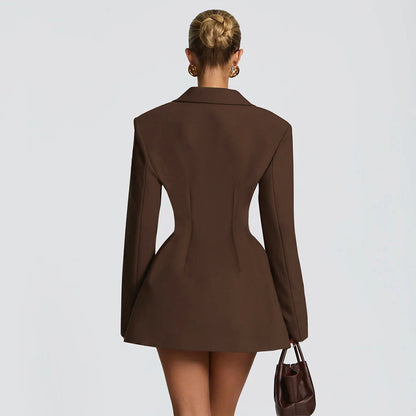 Zweireihiges Blazerkleid mit Taschen für Damen