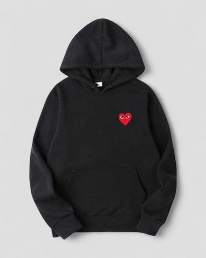 Bestickter Herz-Hoodie für Damen, lässiger Streetwear-Pullover 0