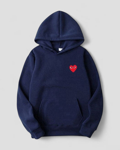 Bestickter Herz-Hoodie für Damen, lässiger Streetwear-Pullover 1