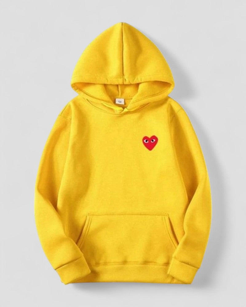 Bestickter Herz-Hoodie für Damen, lässiger Streetwear-Pullover 11