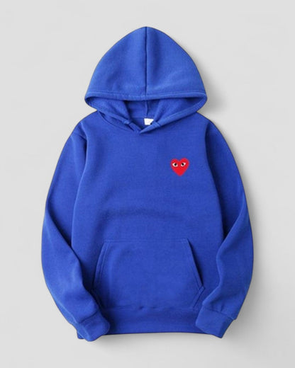 Bestickter Herz-Hoodie für Damen, lässiger Streetwear-Pullover 2