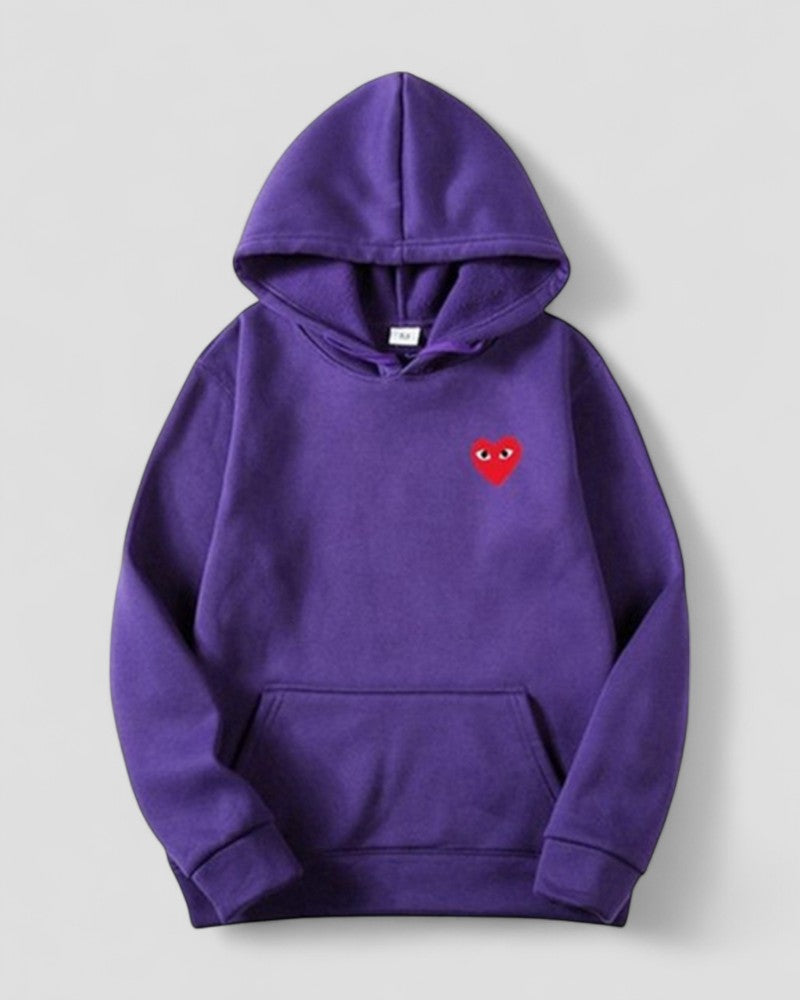 Bestickter Herz-Hoodie für Damen, lässiger Streetwear-Pullover 3