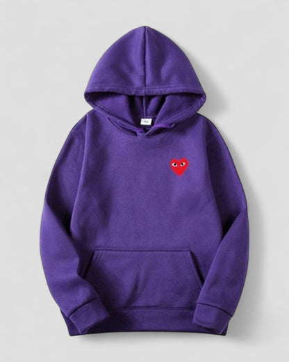 Bestickter Herz-Hoodie für Damen, lässiger Streetwear-Pullover 3