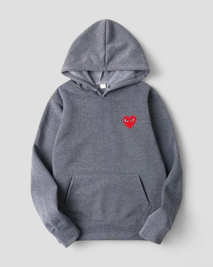 Bestickter Herz-Hoodie für Damen, lässiger Streetwear-Pullover 4