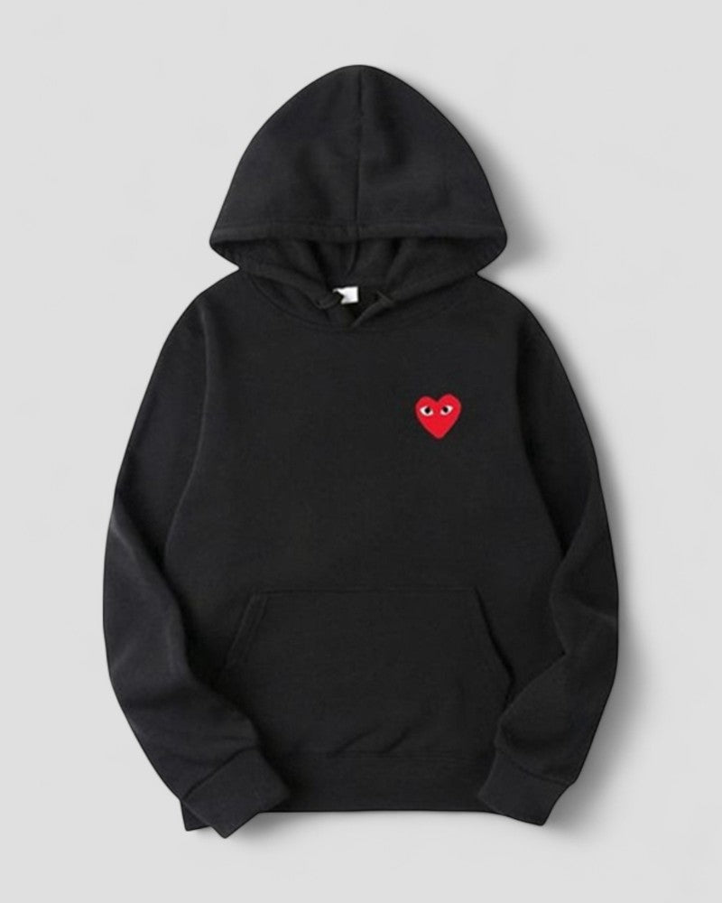 Bestickter Herz-Hoodie für Damen, lässiger Streetwear-Pullover 5