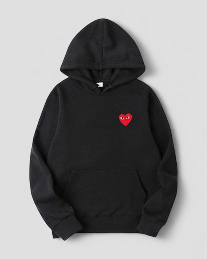 Bestickter Herz-Hoodie für Damen, lässiger Streetwear-Pullover 5