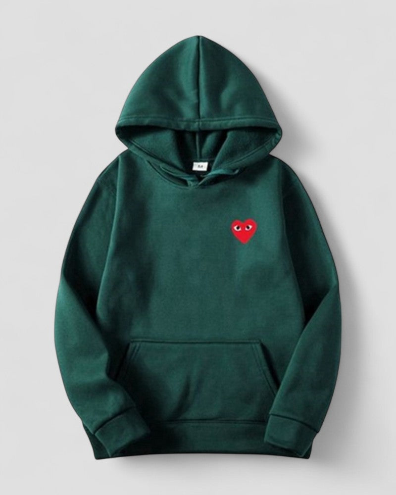 Bestickter Herz-Hoodie für Damen, lässiger Streetwear-Pullover 6