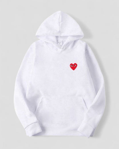 Bestickter Herz-Hoodie für Damen, lässiger Streetwear-Pullover 8