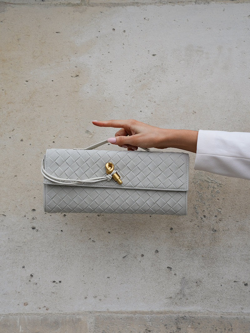 Geflochtene Clutch aus Kunstleder Elegante Handtasche