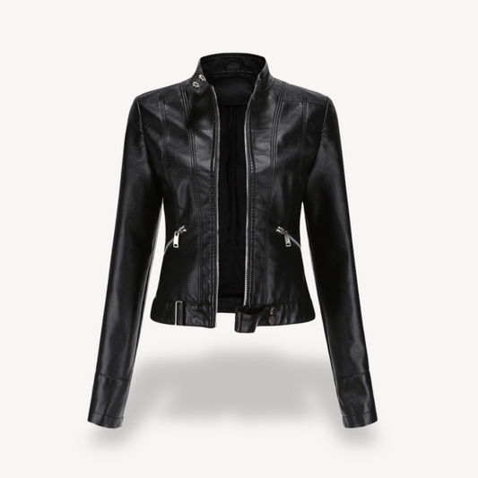 Bikerjacke aus Kunstleder für Damen 0