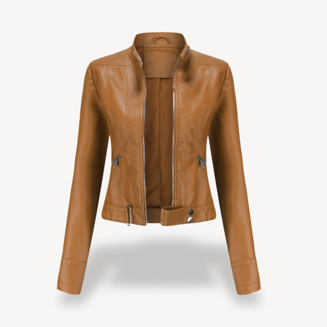Bikerjacke aus Kunstleder für Damen 3