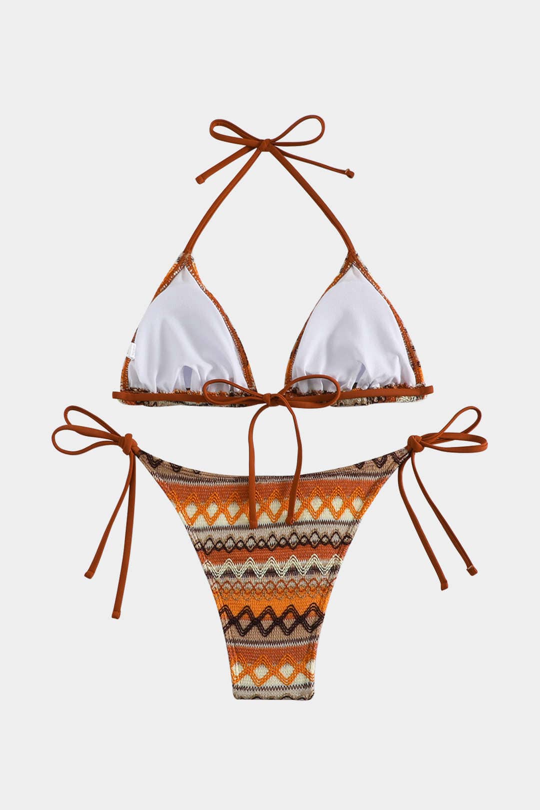 Bikini-Set Ethno-Muster Badeanzug mit Verstellbändern