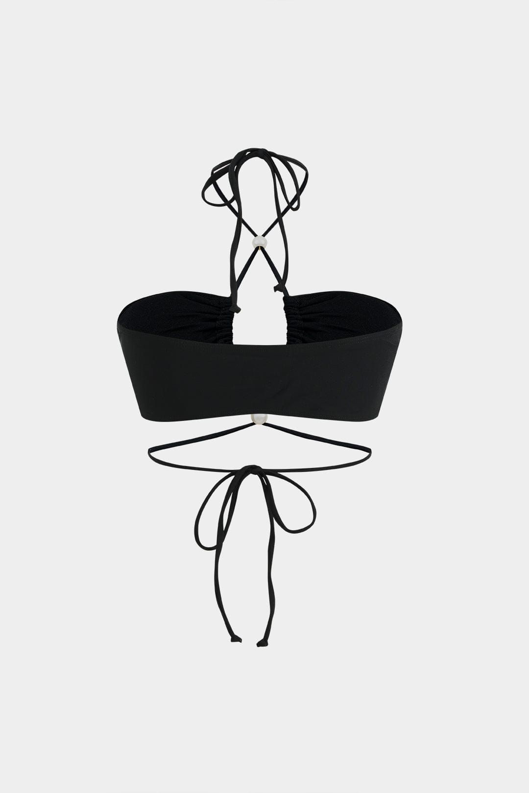 Bikini-Set Dreiteilig mit Perlen Wickelband-Design