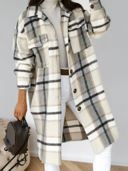 Stylischer Damen Wollmantel Modern - BerlinGlamour