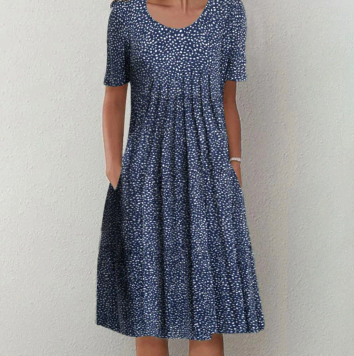 Damen Kleid Blumenmuster Locker Schnitt Sommerkleid