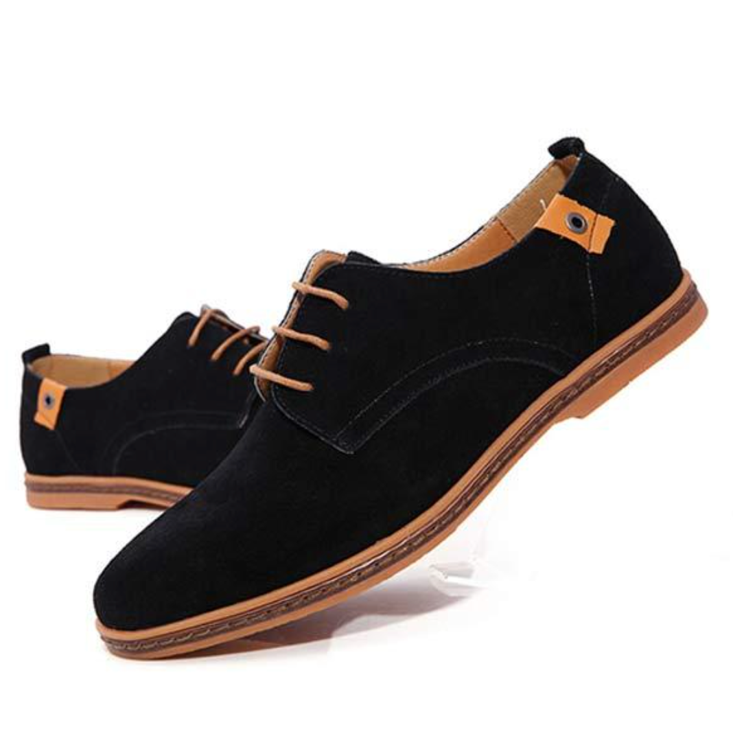 Wildleder-Schuhe für Männer Elegante Herrenschuhe Schwarz