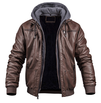 Lederjacke Herren Schwarz Elegant Ledermantel