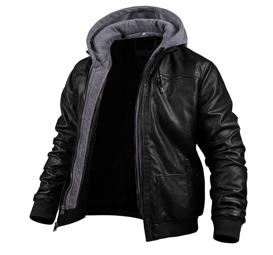Lederjacke Herren Schwarz Elegant Ledermantel - BerlinGlamour