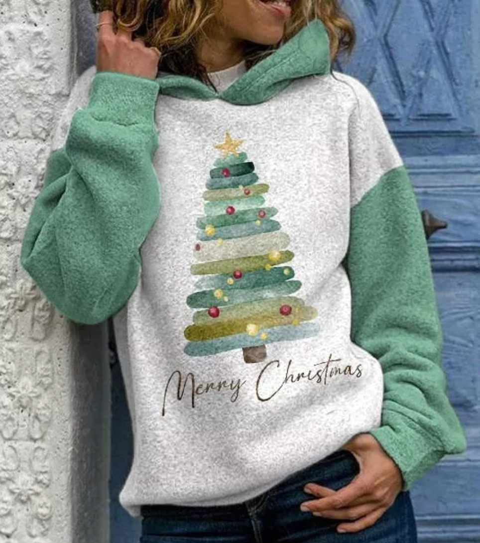 Weihnachtspullover mit Kapuze für Damen von BerlinGlamour