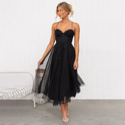 Elegantes Midi Kleid Damen Stilvolle Abendkleidung