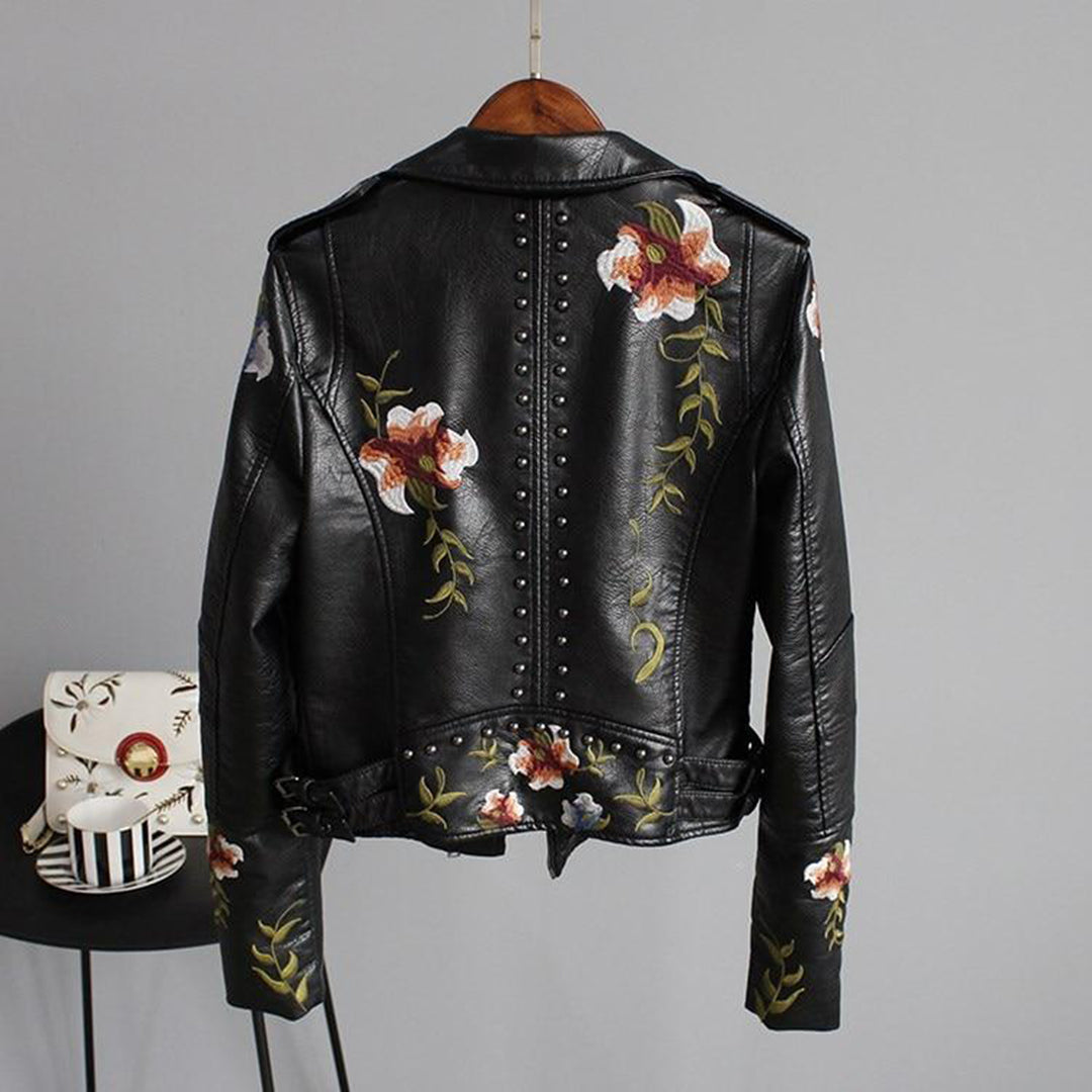 Elegante Damenjacke Klassisch Leder Schwarz - BerlinGlamour
