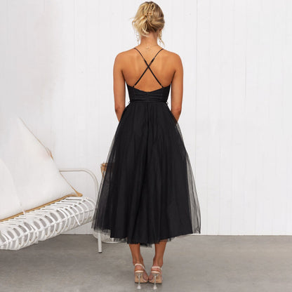 Elegantes Midi Kleid Damen Stilvolle Abendkleidung