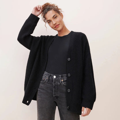 Großer Damen-Cardigan Oversized Weich