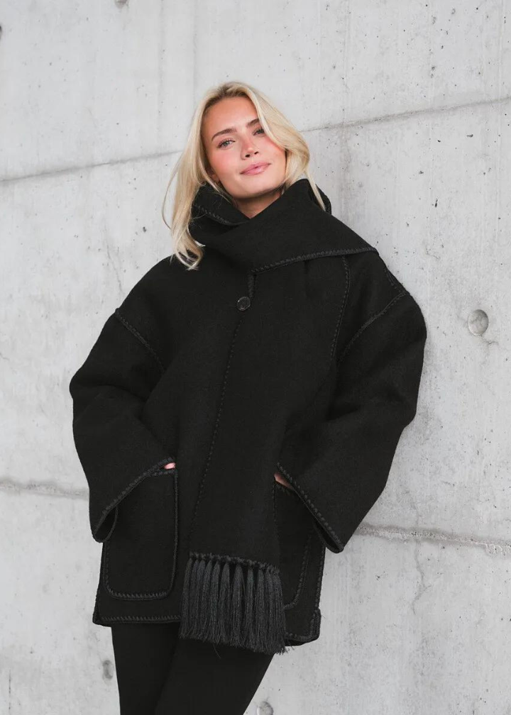 Luxus Winterjacke mit Schal Damen