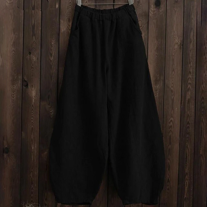 Bequeme Damen-Hose aus Leinen Baumwolle